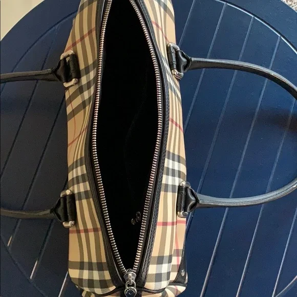 Burberry Beige and Black Plaid Satchel - Picture 12 of 12